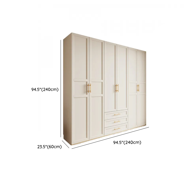 White Minimalist Natural Wood Wardrobe Closet with Soft Close Drawer, Soft Close Door, Interior Shelves, and Clothing Rod - image 20