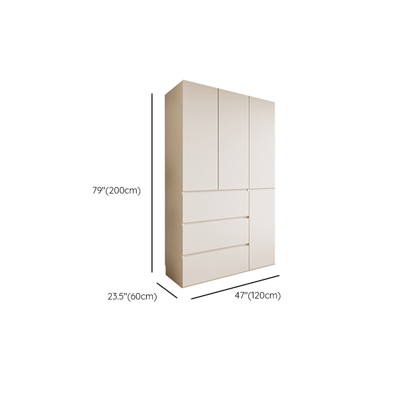White Modish Wooden Independent Wardrobe Armoire with Soft Close Drawer, Soft Close Door, and Interior Shelves - image 7