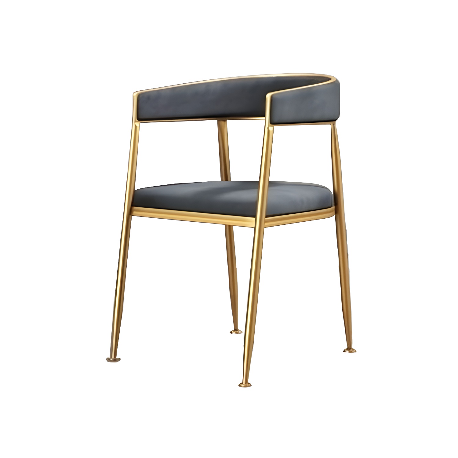 Glam Gold Metal Arm Chair Open Back Dining Side Chair with Upholstered - image 4