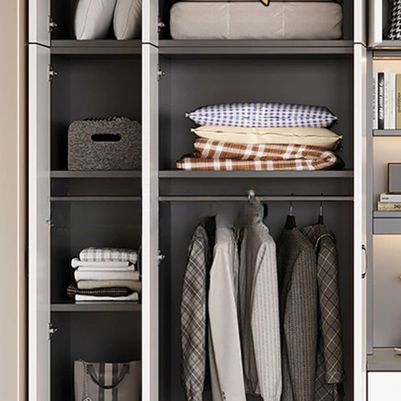 Art Deco Composite Wood Wardrobe Armoire with Flexible Shelf, Soft Close Drawer and Door, Clothing Rod Included - image 11