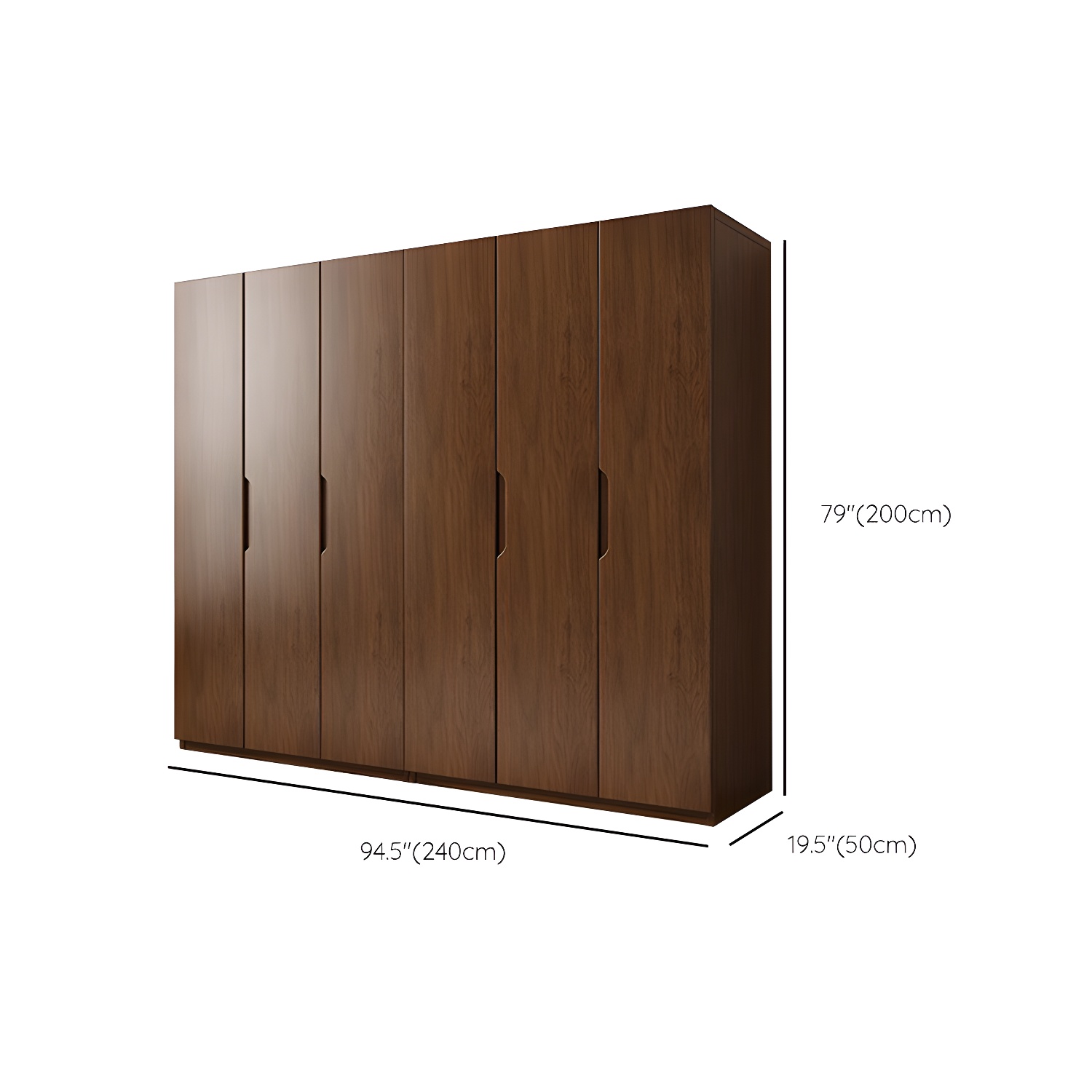 Contemporary Oak Solid Wood Wardrobe Freestanding Multifunctional Wardrobe - image 22