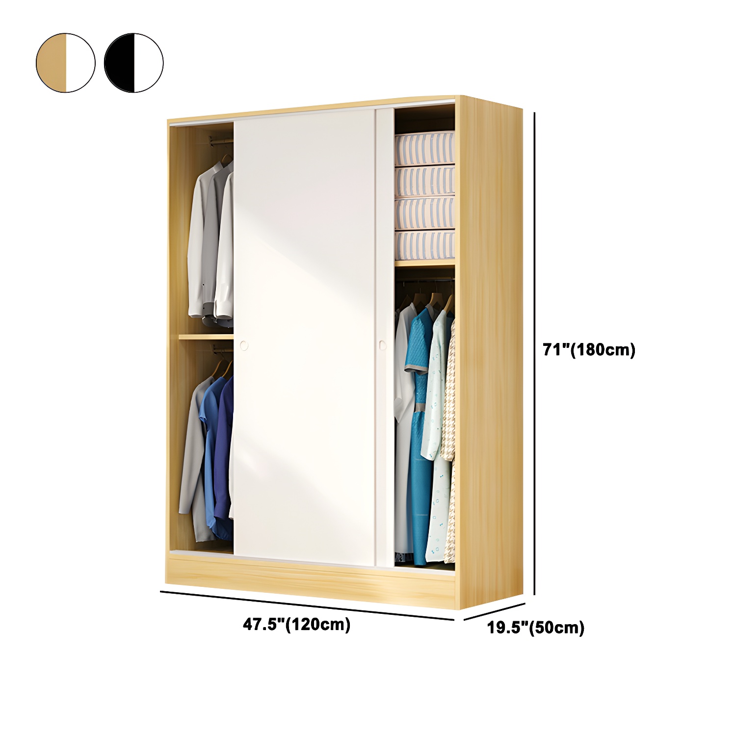 Contemporary Wardrobe Cabinet Sliding Storage Cabinet for Home - image 18