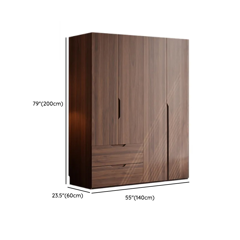 Acorn Minimalist Natural Wood Wardrobe Closet with 2 Drawers, Soft Close Door, Interior Shelves, and Clothing Rod - image 8