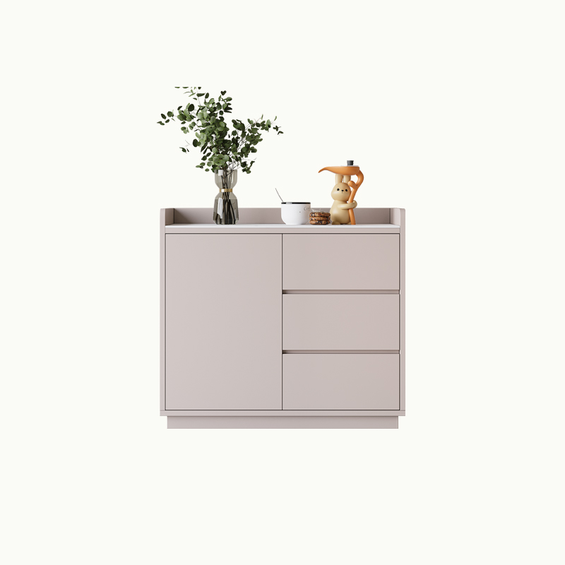 Simple Sideboard with 3 Drawers, Hutch Cabinets, Standard/Narrow/Wide Sizes, 1 Shelf, Sintered Stone Countertop, and 2/3/Single Doors
