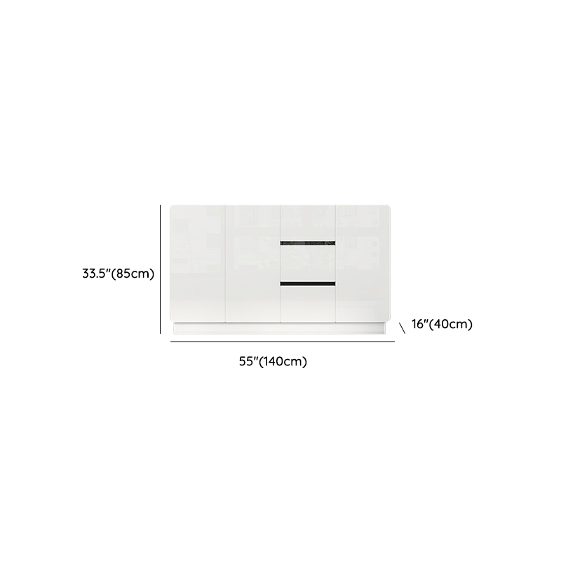 White Trendy Kitchen Storage with 3 Drawers, Standard/Narrow Size, Lumber Countertop, Variable Shelf, and Multiple Doors Options - image 14
