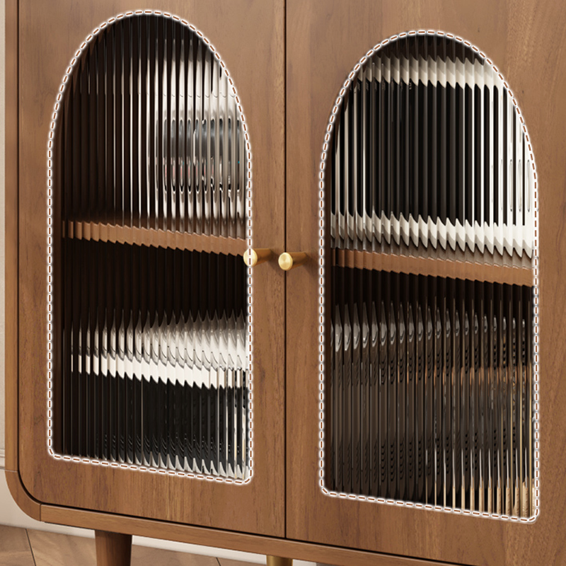 3 Drawers Modish Tan Standard Sink Cabinet with Glass Doors, 2 Shelves/1 Shelf, and Cabinets - image 6