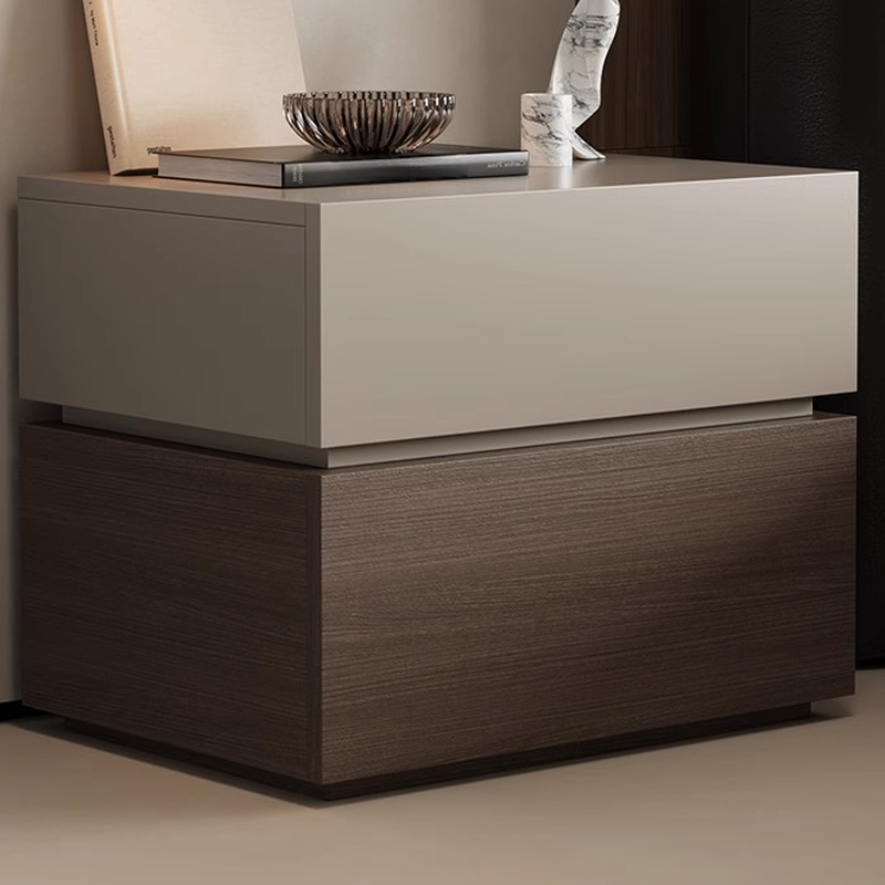 Organic Modern Nightstand With Drawer Organization Featuring 2 Drawers and Real Wood Countertop - image 8