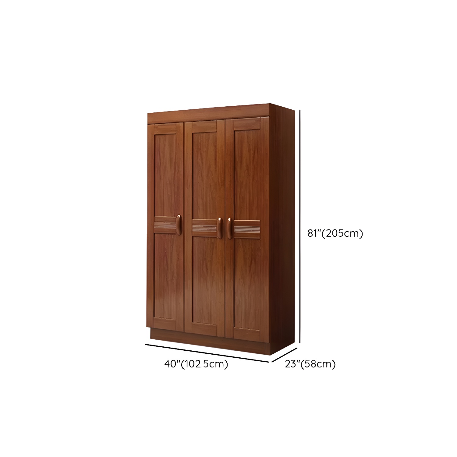 Wood Brown Rustic Wardrobe Armoire with Drawers & Shelves, Walnut Finish - image 9