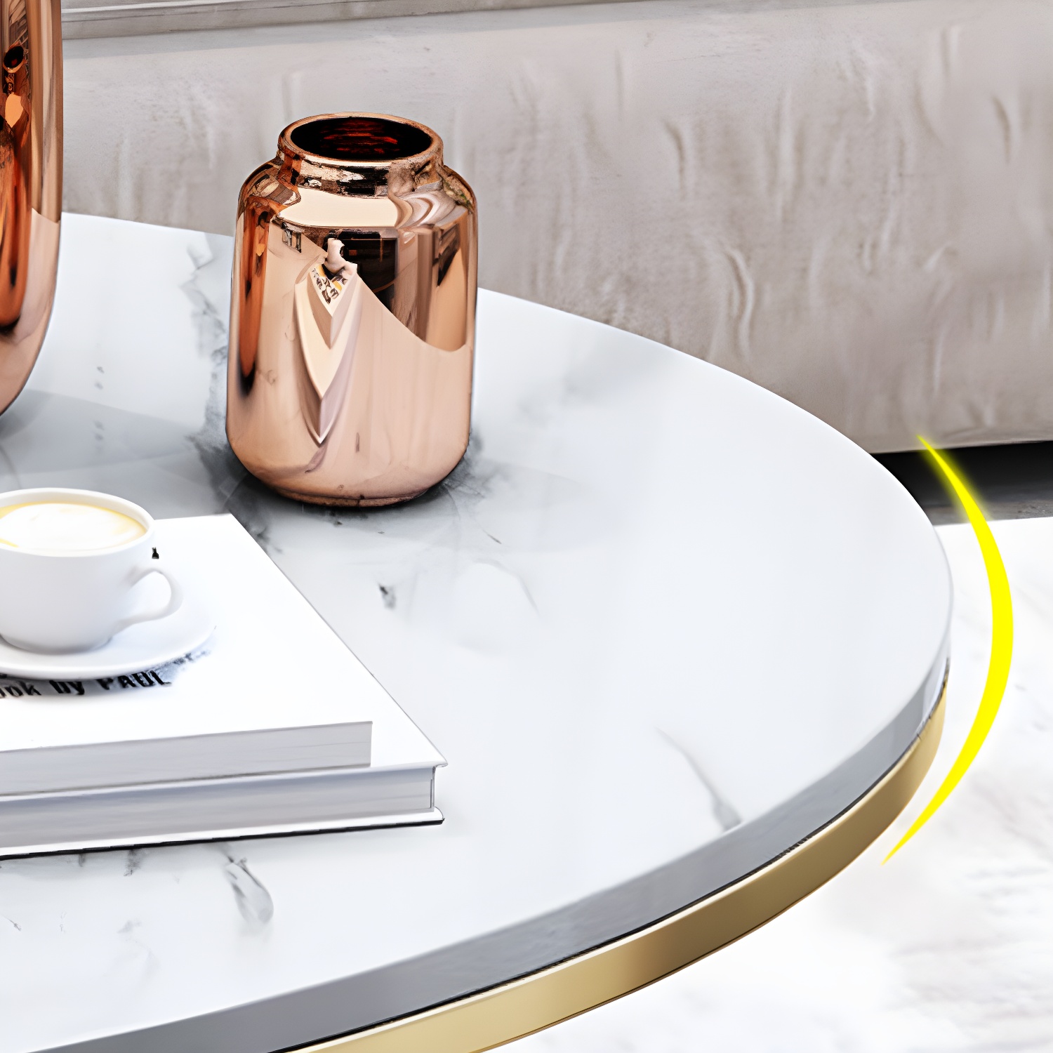 Slate Oval Coffee Table Minimalist Coffee Table for Living Room - image 7