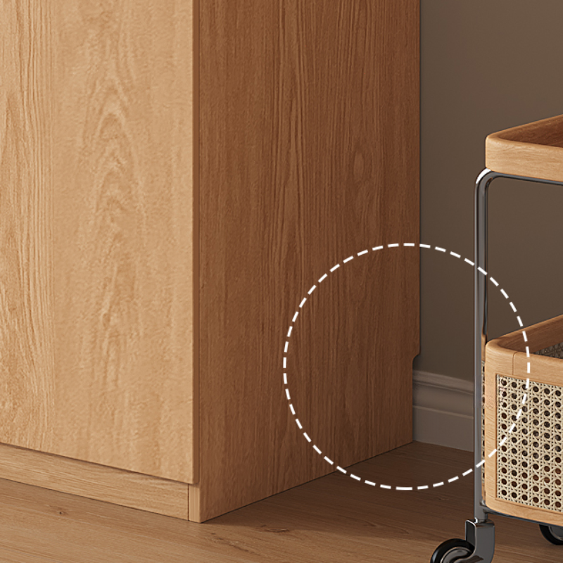 Casual Natural Finish Wood Wardrobe Closet with Soft Close Drawer, Door, Interior Shelves, and Hanging Rod - image 4