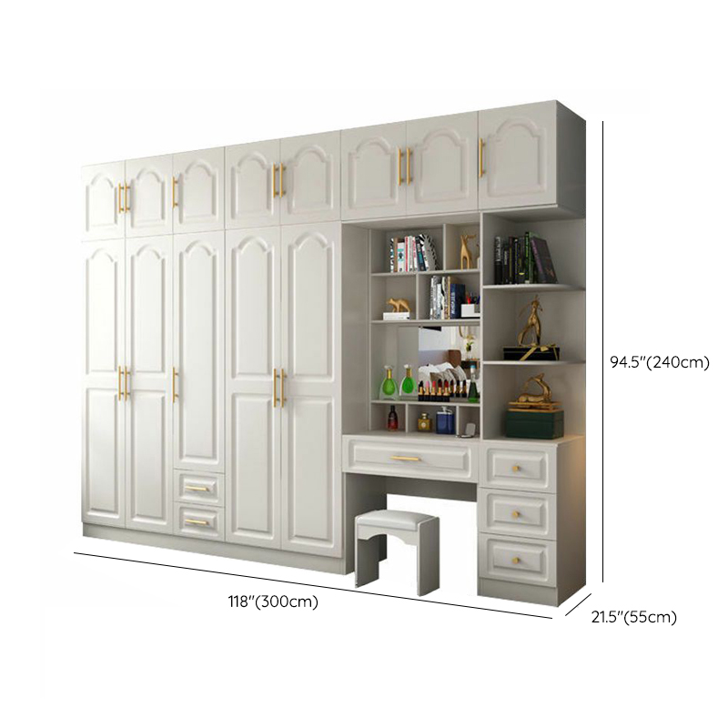 Contemporary Wood Chalk Wardrobe Closet with Interior Shelves&Clothing Rack&3-Drawer/6 Drawers/5-Drawer - image 43