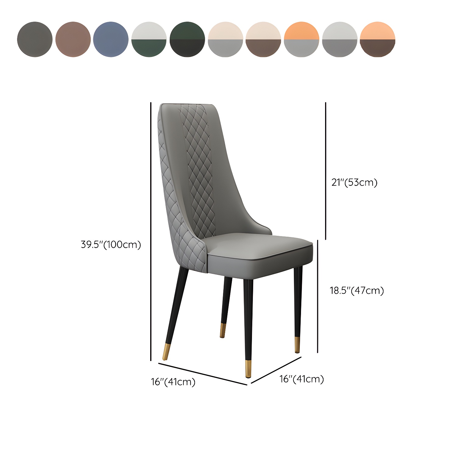 Glam Style Side Chair Leather Parsons Indoor Dining Chair for Living Room - image 20