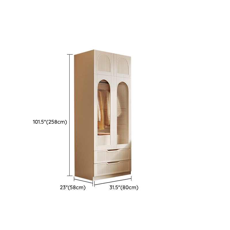 Chalk Almirah in Timber with Clothing Rod, 3 Cabinets/2 Cabinets and 5-Drawer/4-Drawer/3-Drawer in a Minimalist Style, 3-Shelf/2-Shelf Included/Not Included - image 19