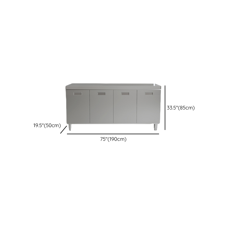 Simple Metallic Alloy Standard/Narrow Buffet Table with 2 Shelves, 4 Doors/3 Doors/2 Doors & Functional Storage Cabinet - image 19