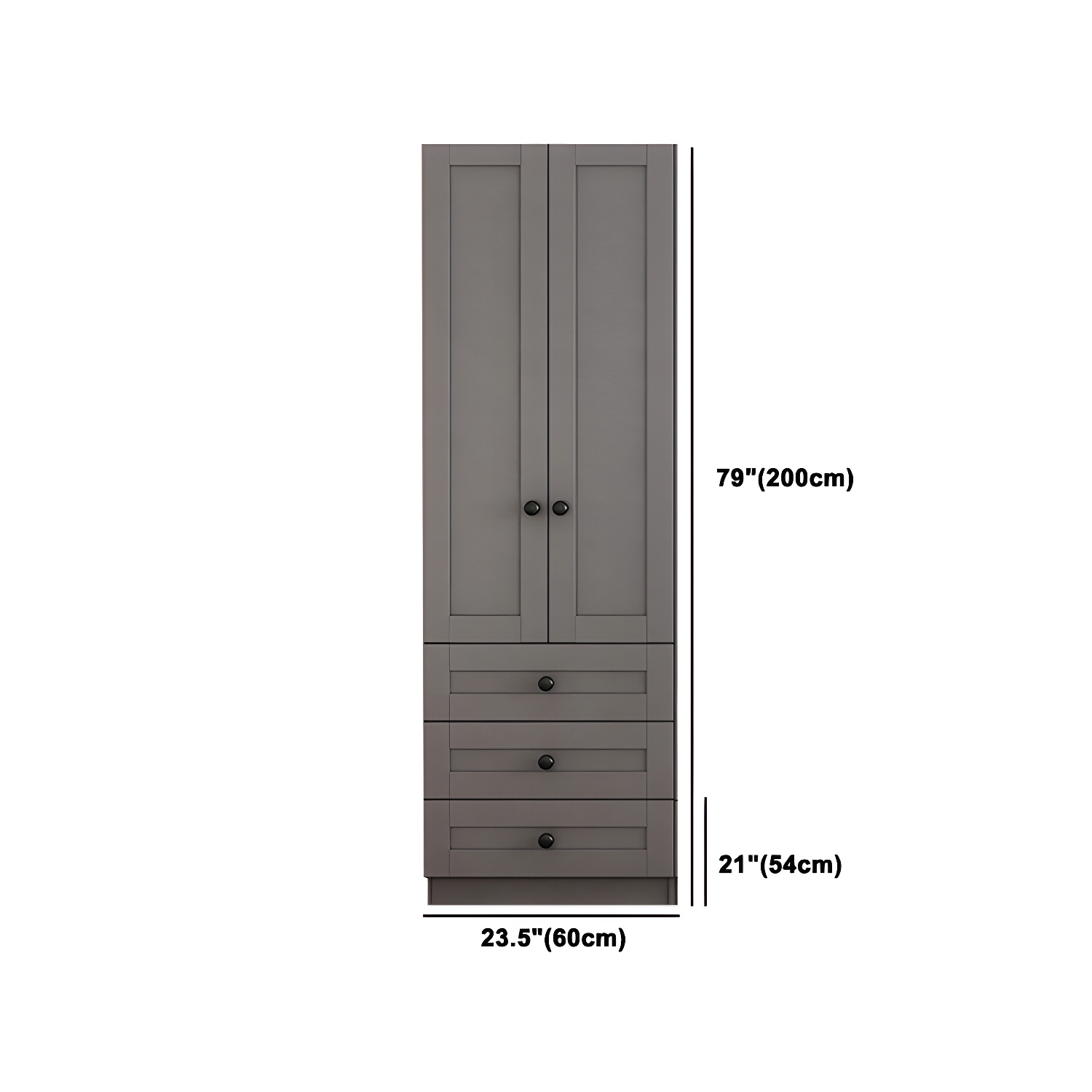 Contemporary Grey Wardrobe Armoire Engineered Wood Wardrobe Closet - image 17