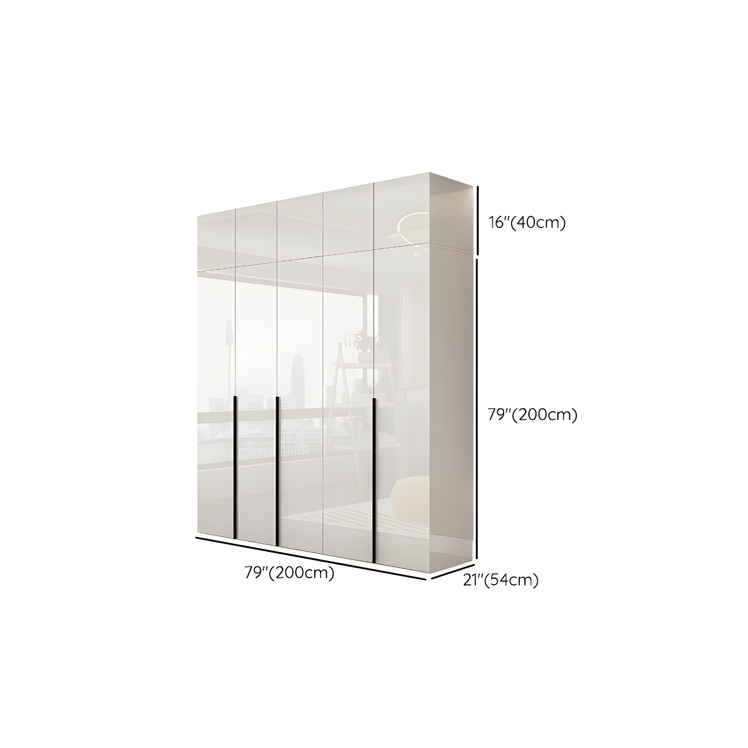 Hinged Wardrobe Armoire with Shelves White Wardrobe Closet for Home - image 27