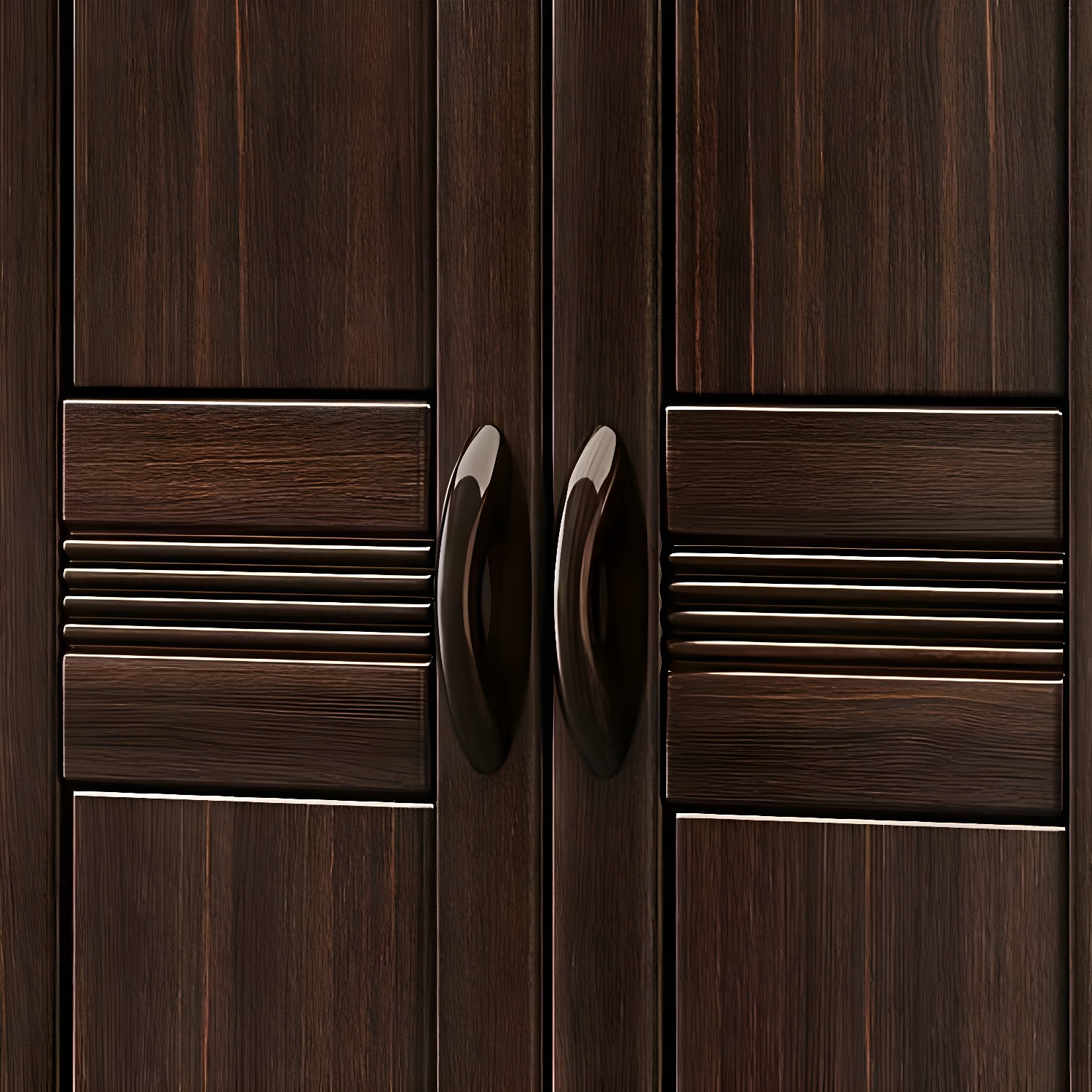 Traditional Black-brown Storage Wood Wardrobe with Clothing Rod and Shelves - image 5