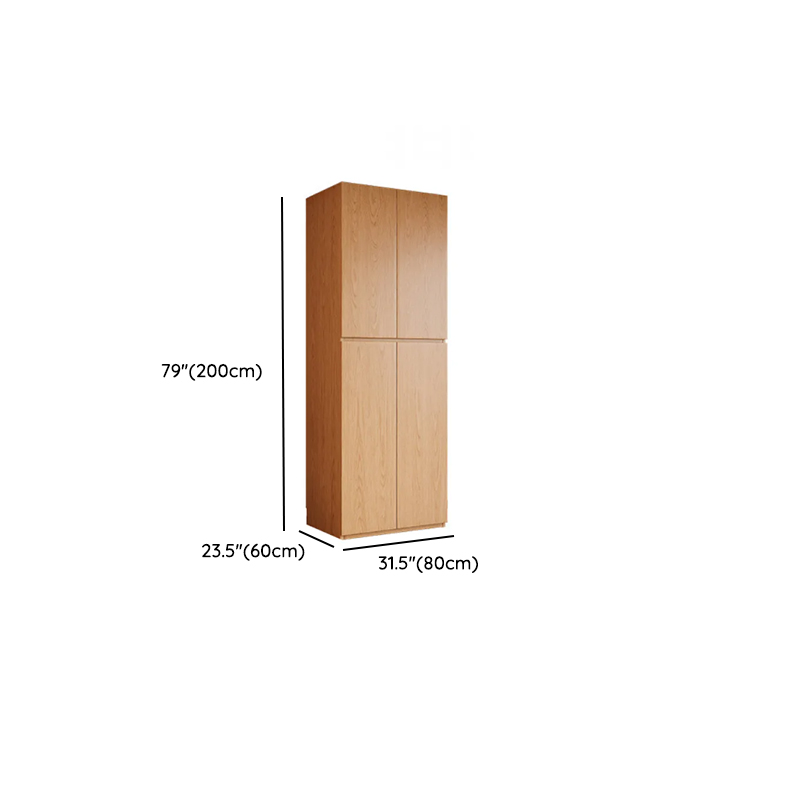Natural Finish Minimalist Oak Wood Cabinet Armoire with Soft Close Drawer, Soft Close Door, Interior Shelves, and Clothing Rod - image 19