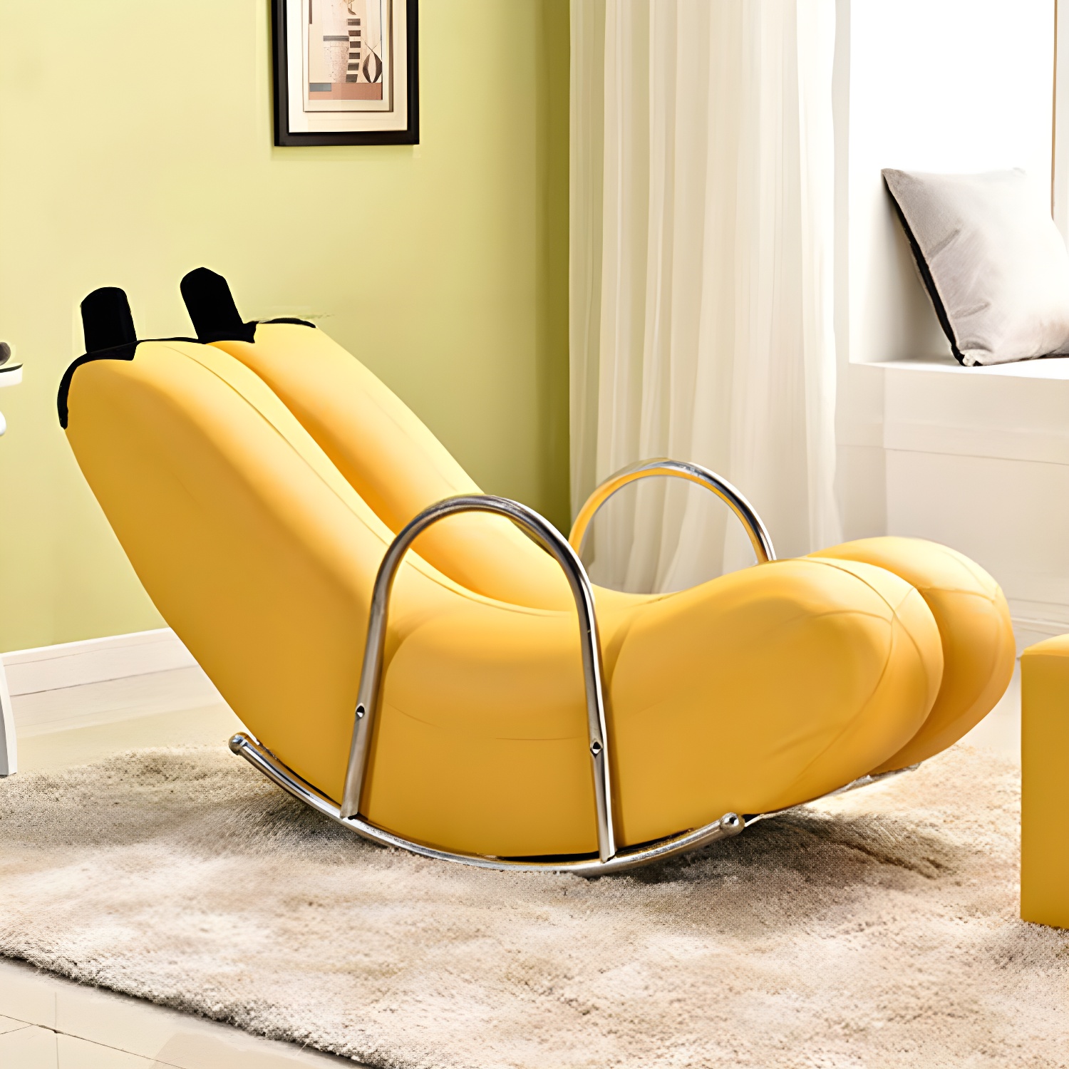 Stylish Silver Upholstered Rocking Chair with Track Arms - Modern Comfort - image 9