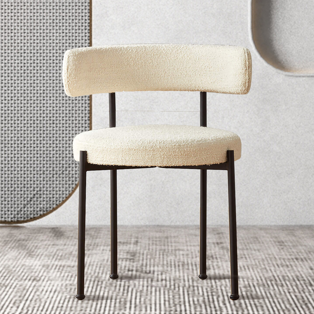 Modern Style Upholstered Side Chair Open Back Dining Chair for Dining Room - image 10
