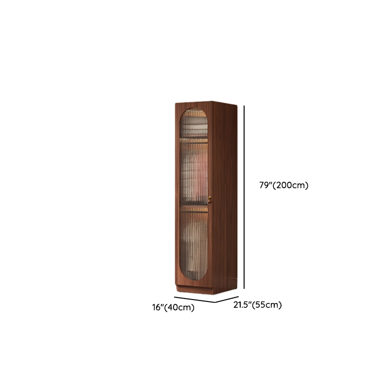 Sepia Modish Wooden Armoire Cabinet with Adaptable Shelf, Soft Close Door, and Clothing Rod - image 6