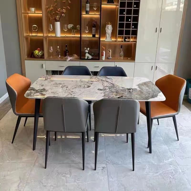 Simplistic Rectangular Slate Stone Dining Table for 4 People/Seats 2/Seats 10, Scratch-proof, Standard Height - image 5