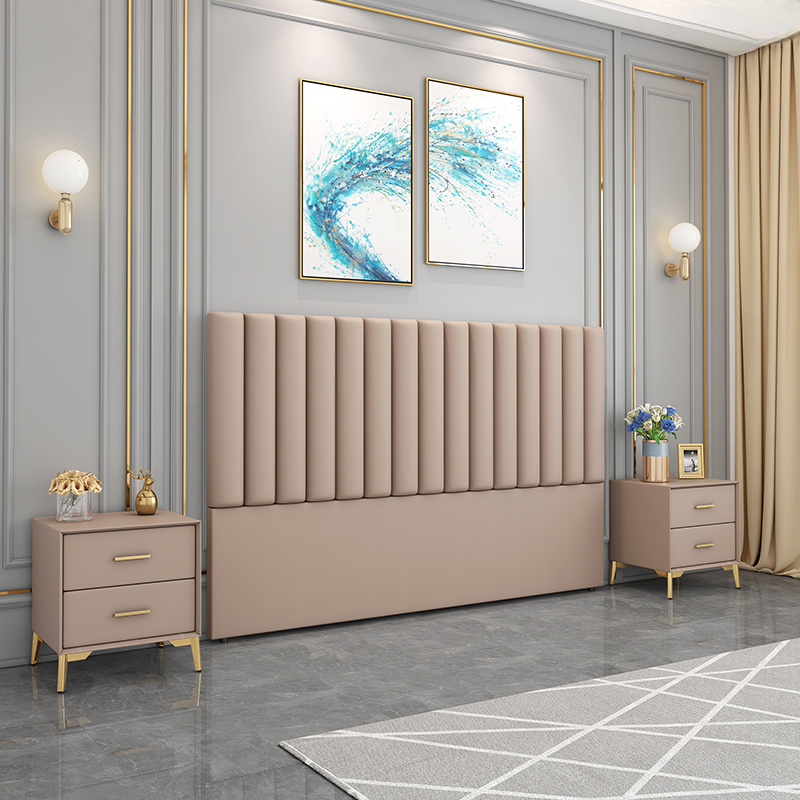 Modern Simple Style Panel Headboard in Natural Wood with No Distressing, Rectangle Shape for King/Queen/Full Bed, Featuring Sponge Upholstery and Standard Height - image 3
