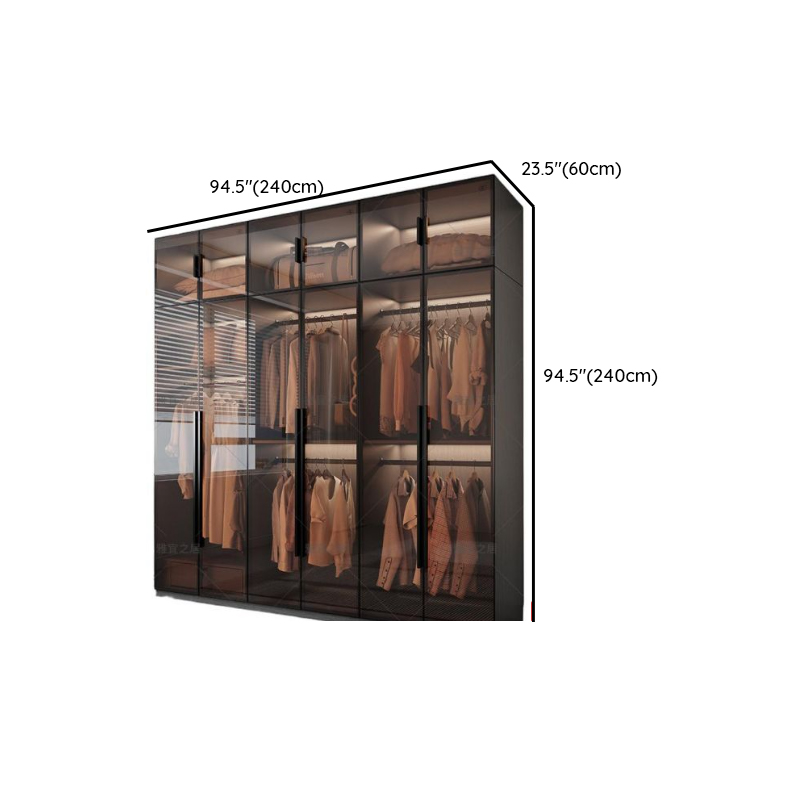 Transparent Simplistic Vitreous Wardrobe Closet with Soft Close Door, Interior Shelves, and Hanging Rod - image 17