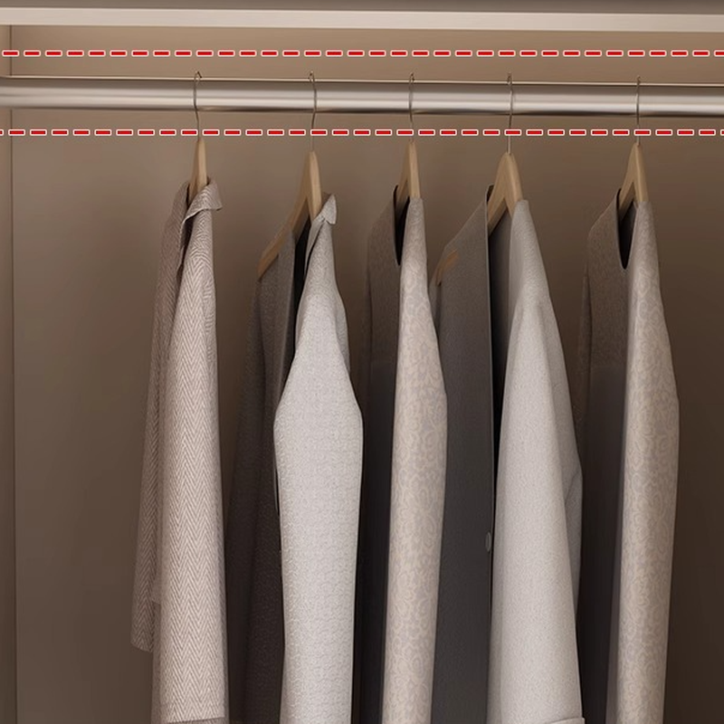 Chalk Modish Laminate Wardrobe Closet with Soft Close Door, Interior Shelves, and Clothing Rod - image 8