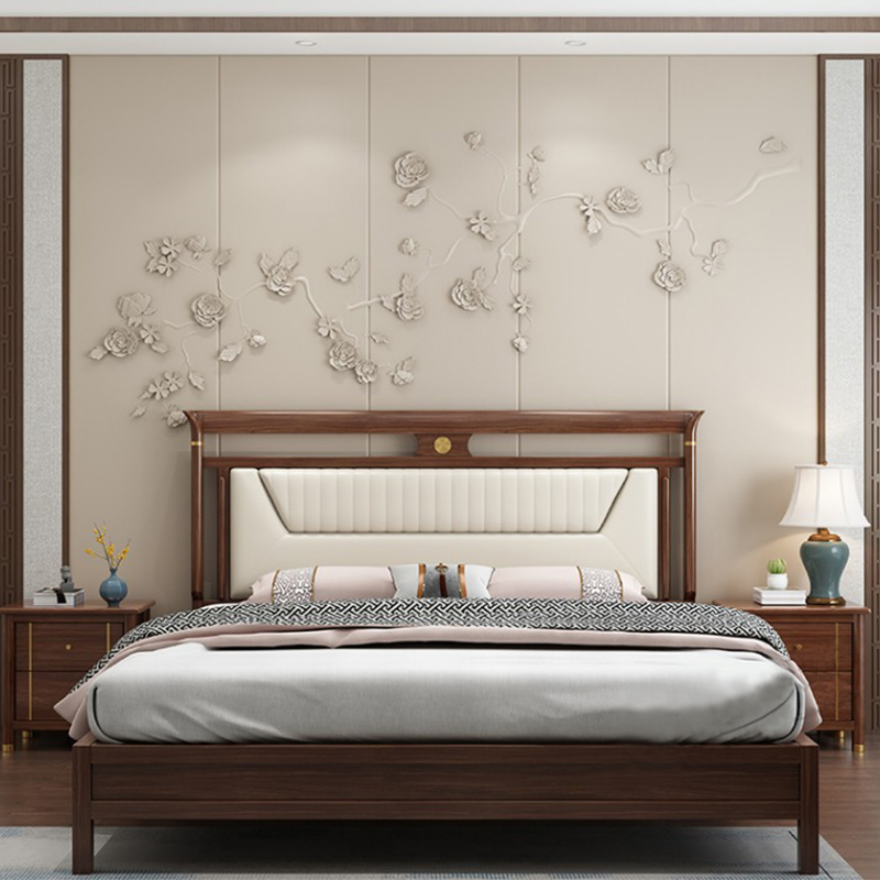 Trendy Panel Headboard in Natural Wood with No Distressing, Rectangle Shape for King/Queen/Full Bed, Featuring Sponge Upholstery and Standard Height - image 7