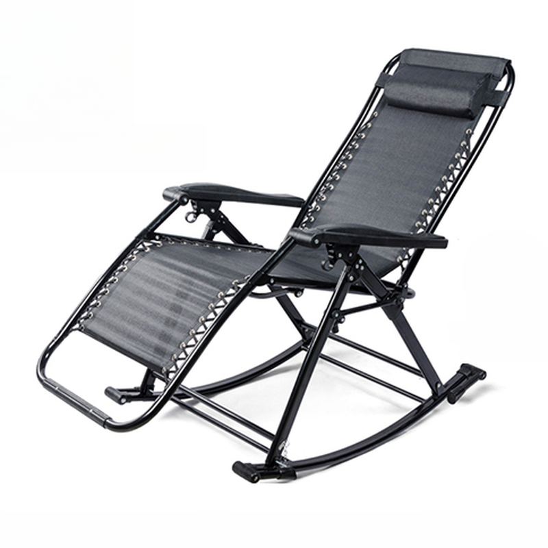 Simplistic Stain Resistant Metal Cushioned Rocking Accent Chair with Round Arm - image 8