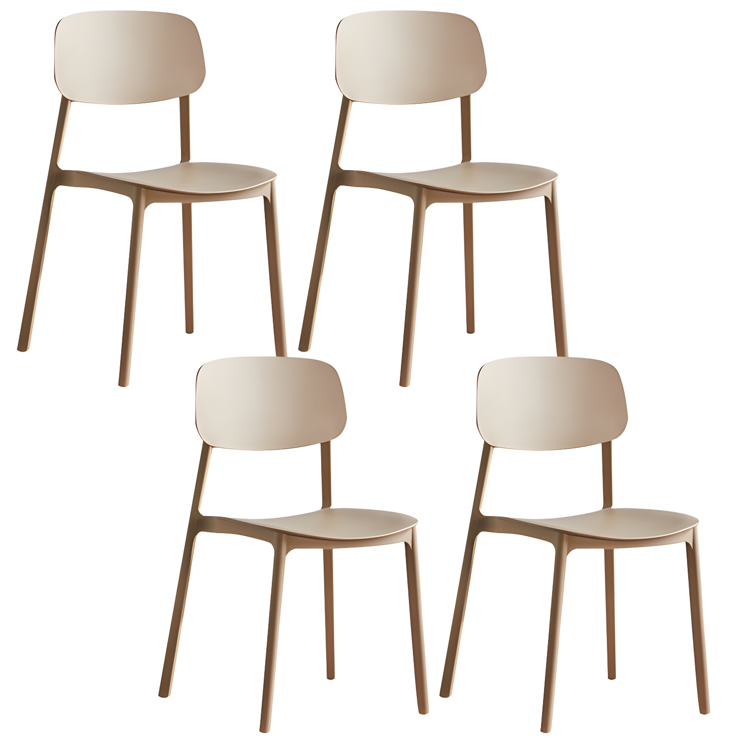 Plastic Indoor-Outdoor Side Chair Armless Stackable Dining Chairs - image 4
