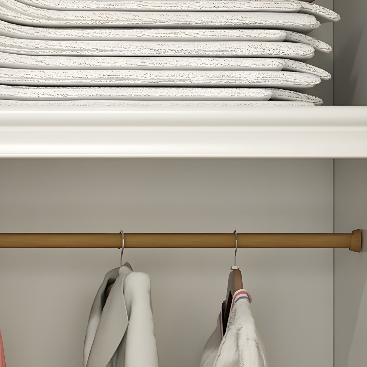 Hinged White Wardrobe Armoire Engineered Wood Wardrobe Closet - image 10