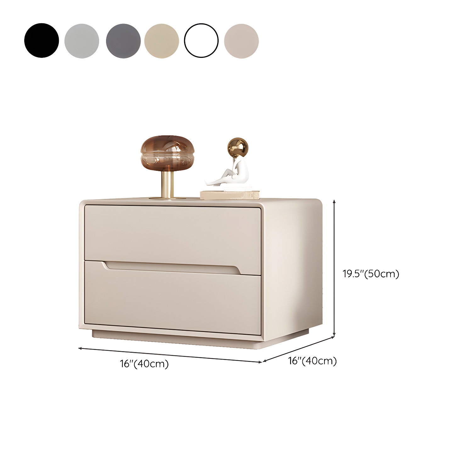 Modern Faux Leather Nightstand with 2 Drawers & No Distressing - Light Wood Tone - image 12