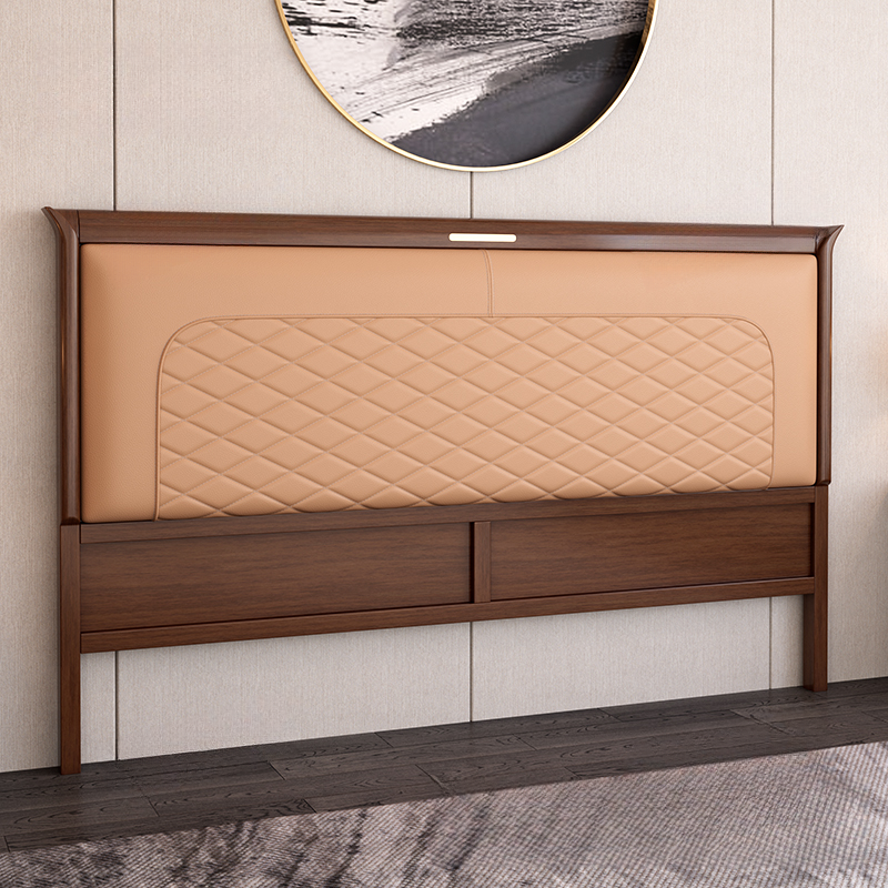 Modish No Distressing Rubberwood Panel Headboard with Rectangle Shape for King/Full/Queen Bed, Featuring Sponge Upholstery Fill and Standard Height