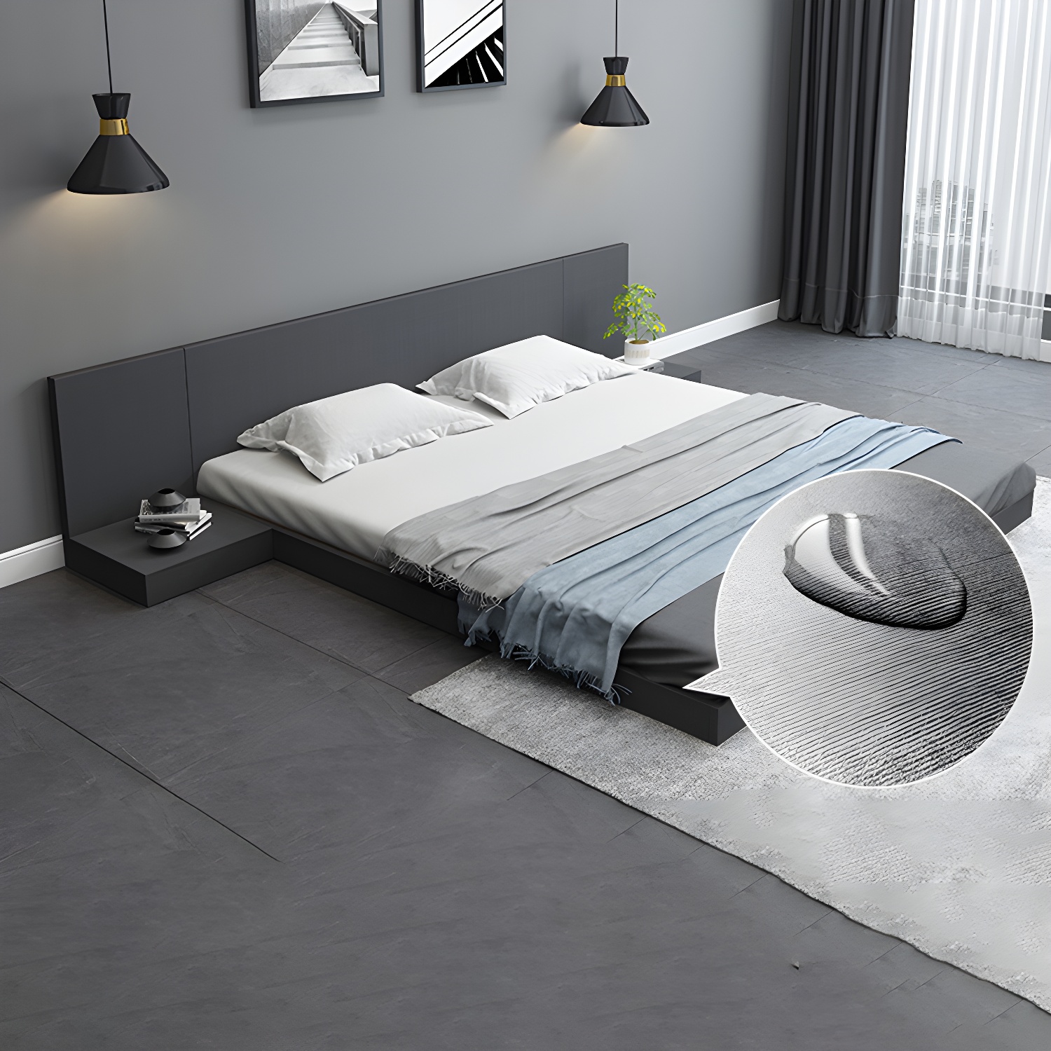 Solid Wood Platform Bed Mid-Century Modern Platform Bed Frame Mattress Included - image 8