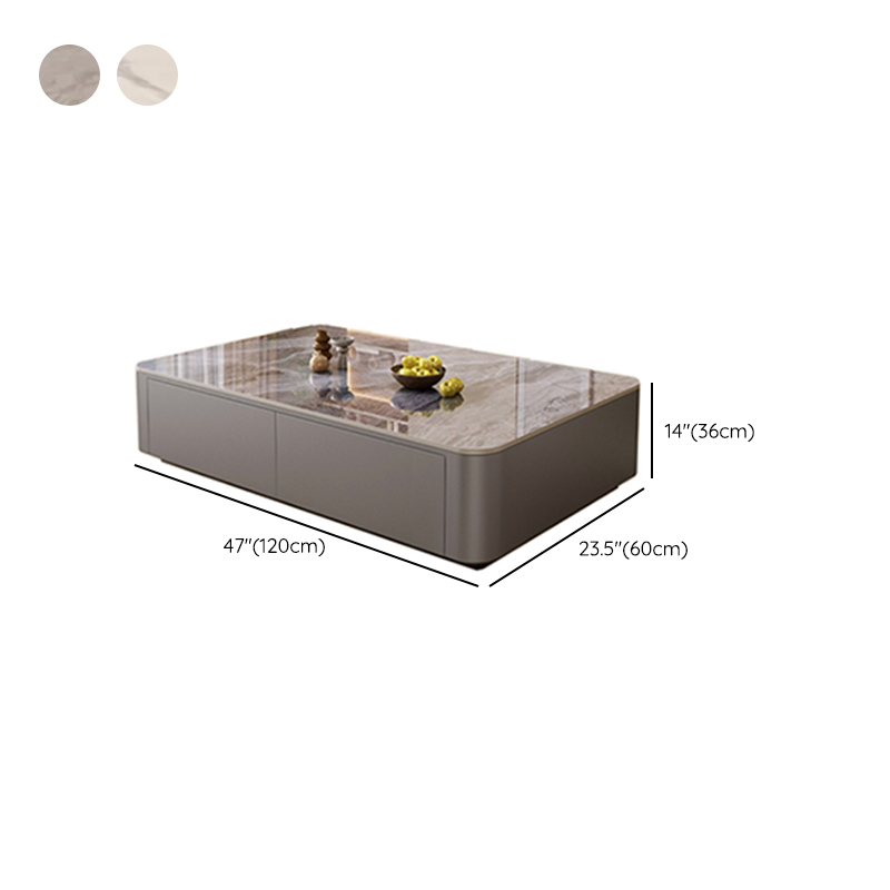 Contemporary Stone Parallelogram Accent Table with 4 Drawers/2 Drawers for Living Room - image 13
