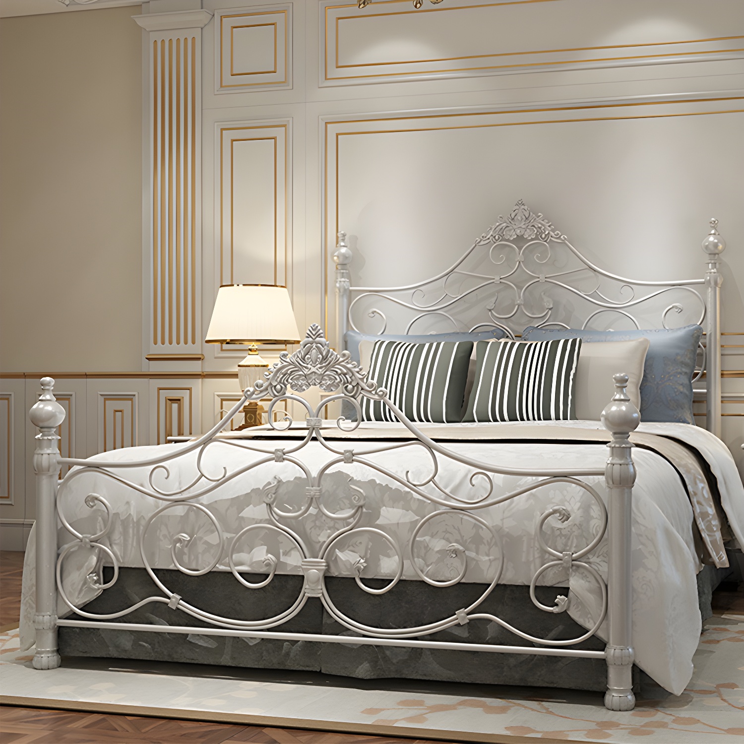 Industrial Antique Metal Bed Frame Wire-Grid Low Profile Open-Frame Bed - image 3
