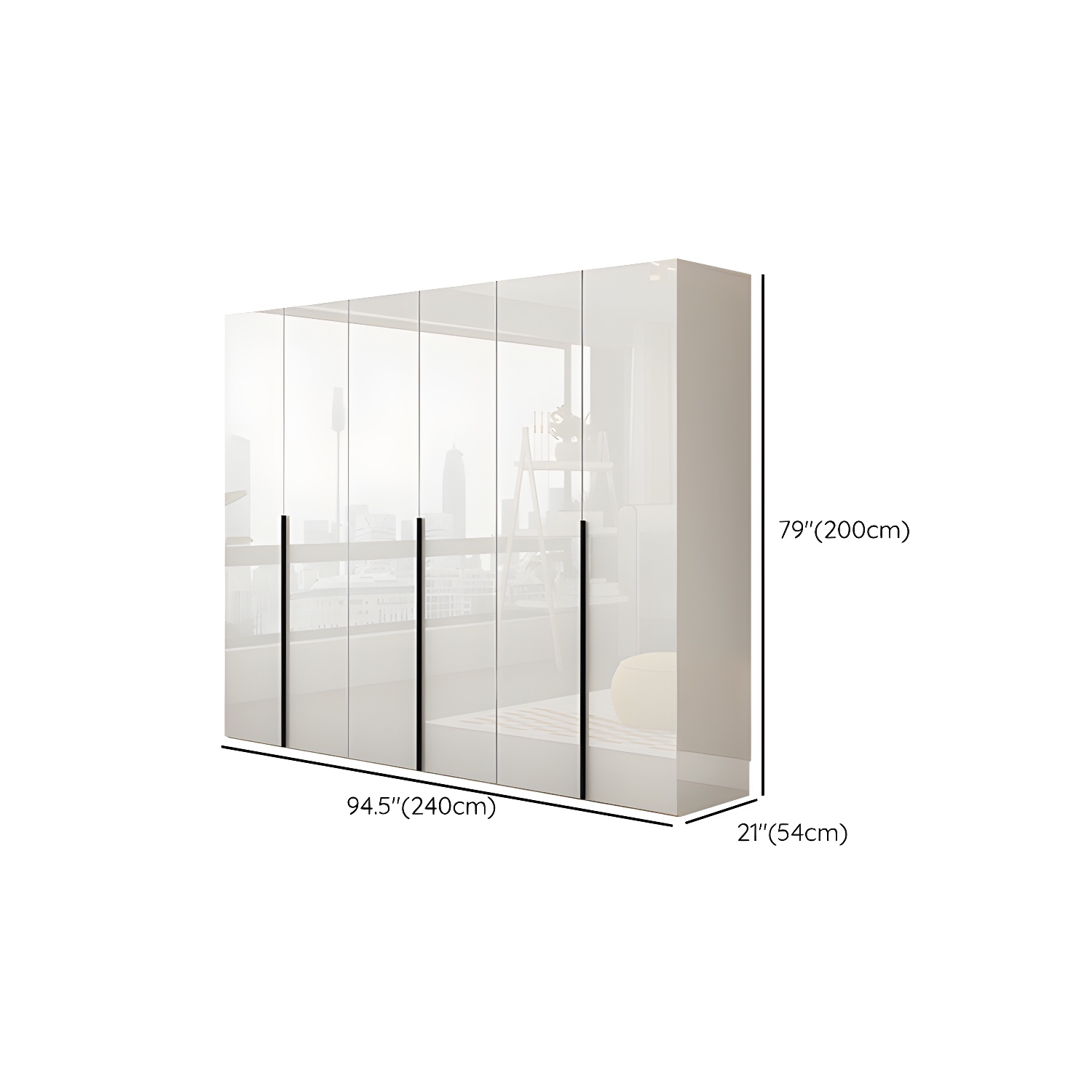 Hinged Wardrobe Armoire with Shelves White Wardrobe Closet for Home - image 17