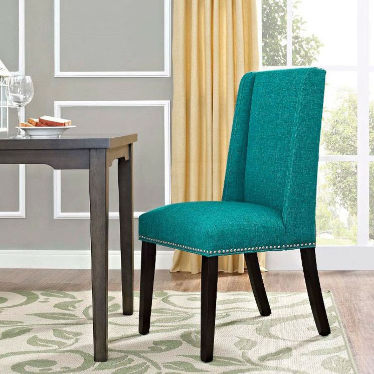 Flannel/Linen/PU Upholstered Stable Framed Armless Chair with Parsons Back and Nailhead Trim for Dinette in a Trendy Style - image 11
