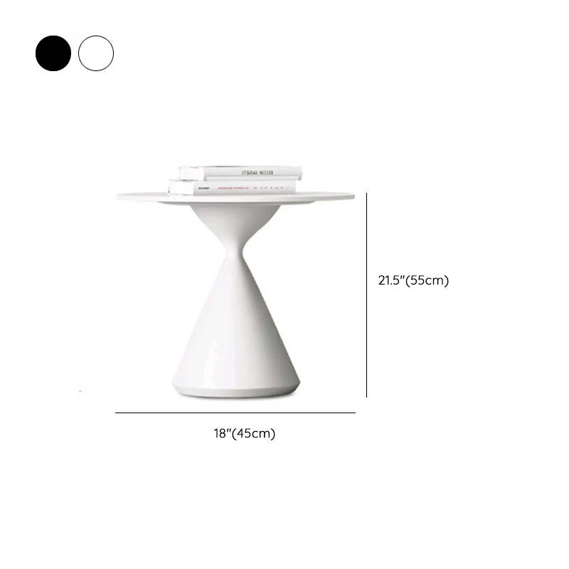 Single/Nesting Postmodern Circular-shaped Chalk/Ink Sintered Stone Pedestal Base Side Table - image 13