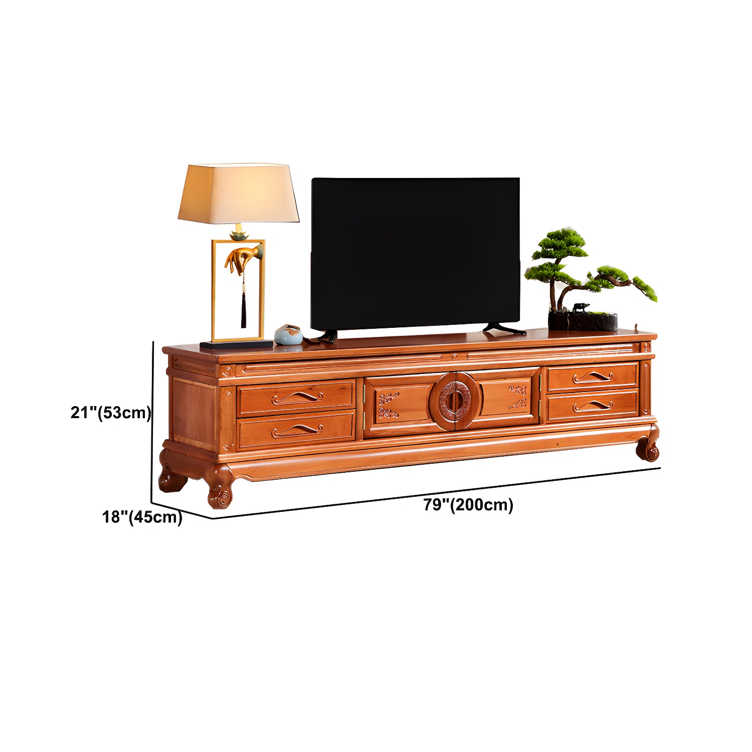 Wooden TV Cabinet Classical Storage TV Stand for Living Room - image 18