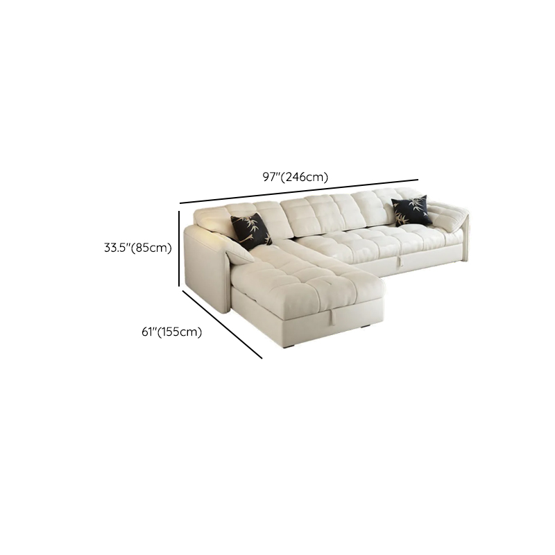 L-Shape/Straight White Sofa/Sofa Recliner with Under-seat Storage and Left/Horizontal Orientation - image 9