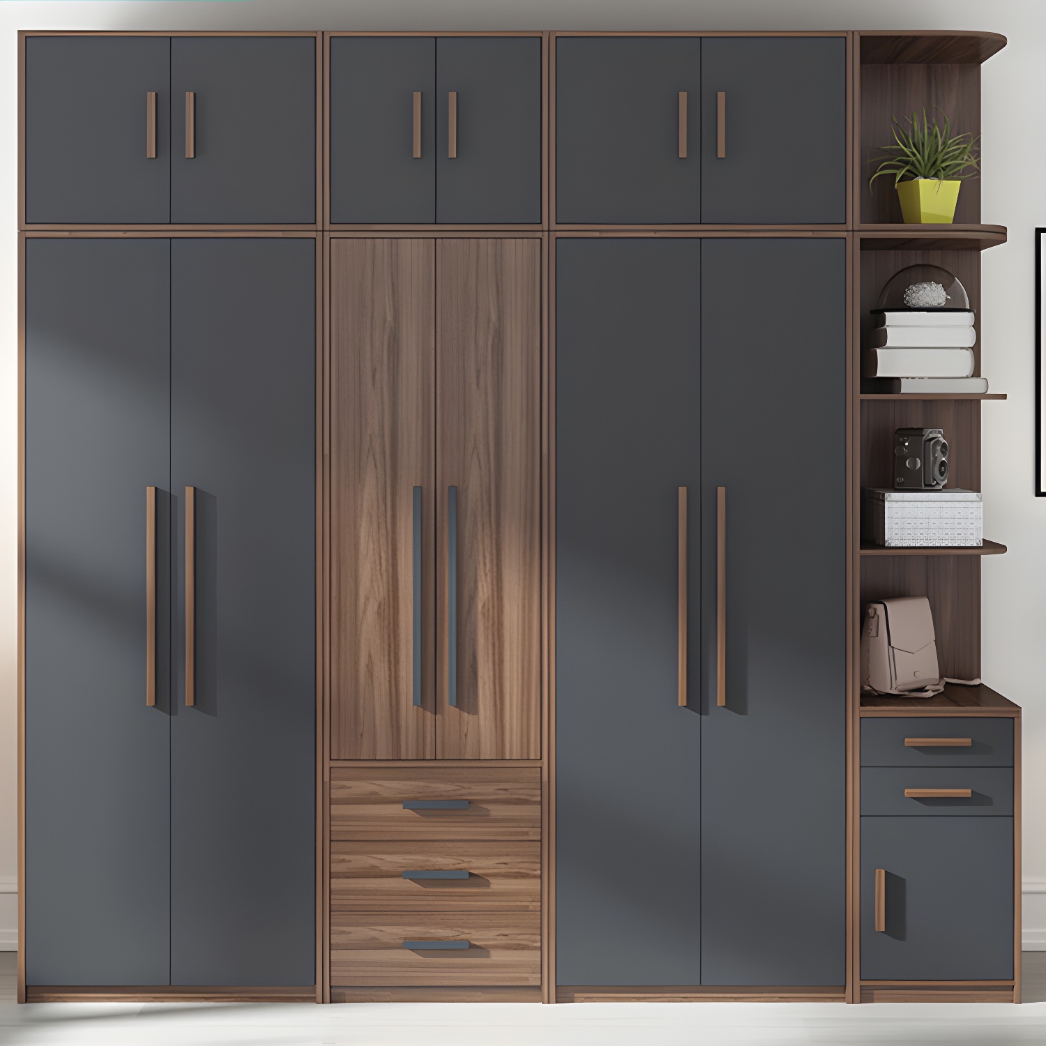 Contemporary Wardrobe Armoire Engineered Wood Wardrobe Closet - image 14