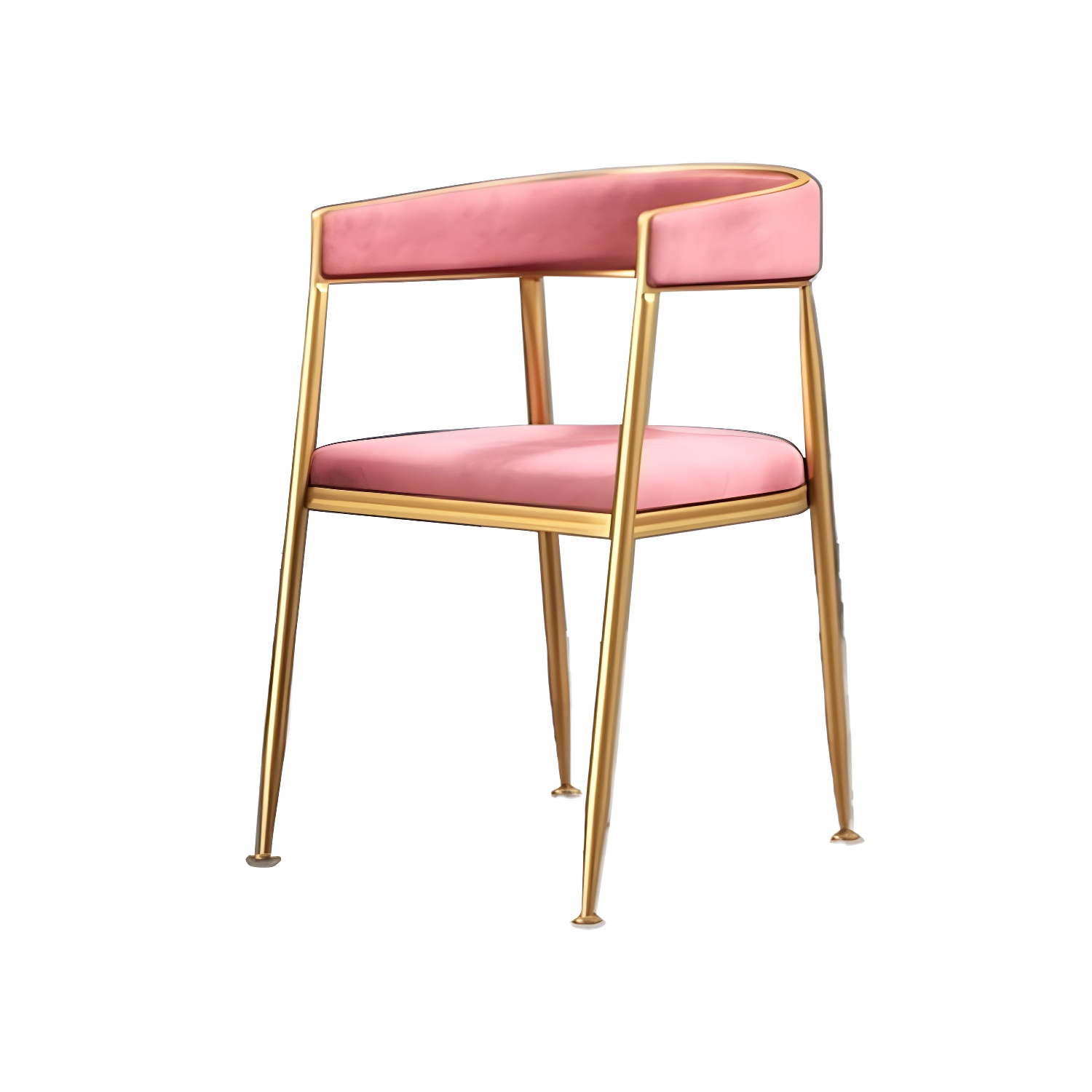 Glam Gold Metal Arm Chair Open Back Dining Side Chair with Upholstered - image 9