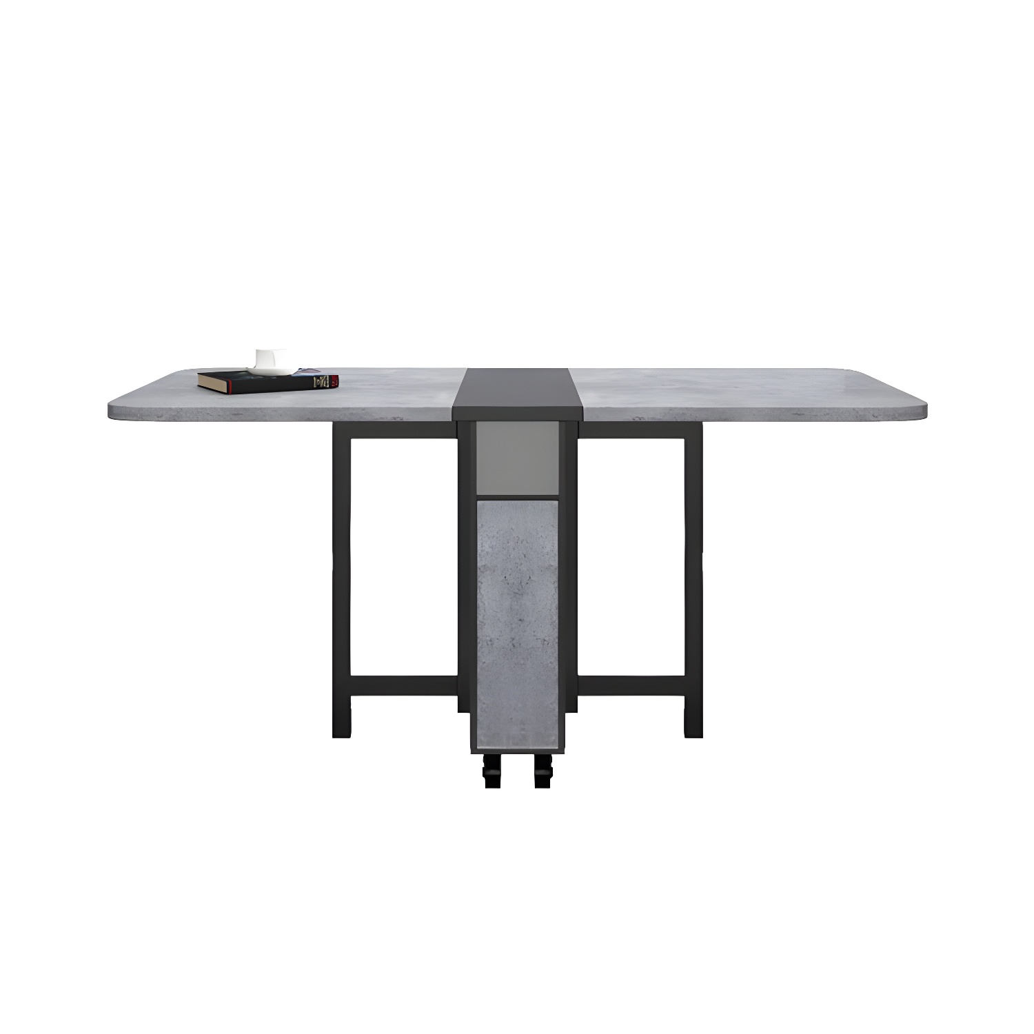 1/3/5 Piece Rectangle Shape Dining Room Furniture Set in Gray and Black - image 5
