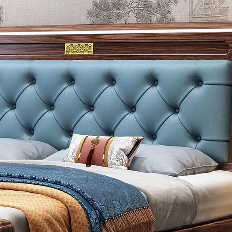 Lumber Solid Color Framed Storage Bed Frame/Pallet Bed Frame with Decorative-stitched Headboard for Living Room - image 5