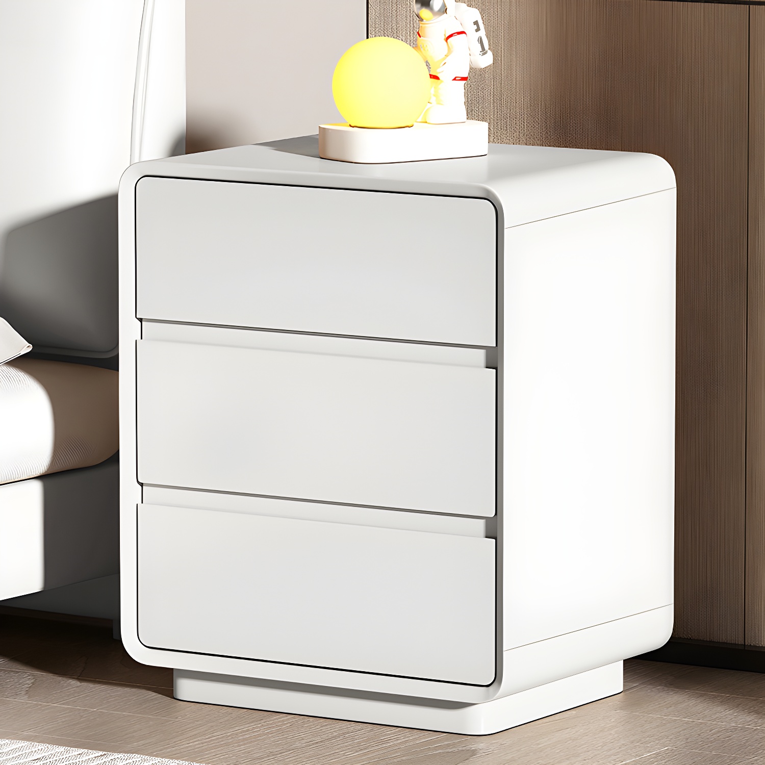 Modern Pine Wood Bedside Cabinet with 3 Drawers in Standard Height - image 3