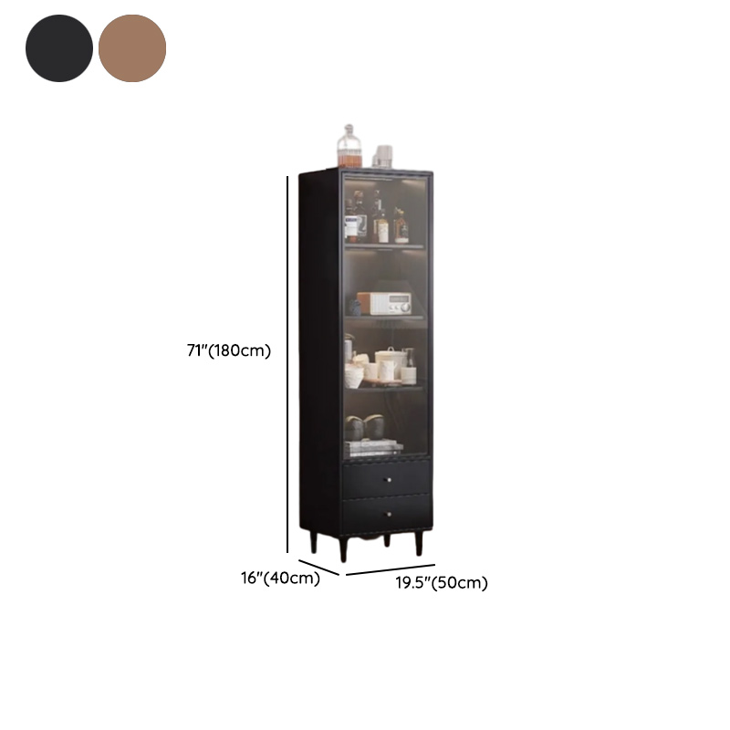 Rectangular Accent Cabinet with Closet, Glazed Door, Adjustable Shelf, Cabinet Knobs in Midnight Black/Sepia, Soft Close Drawer - image 10