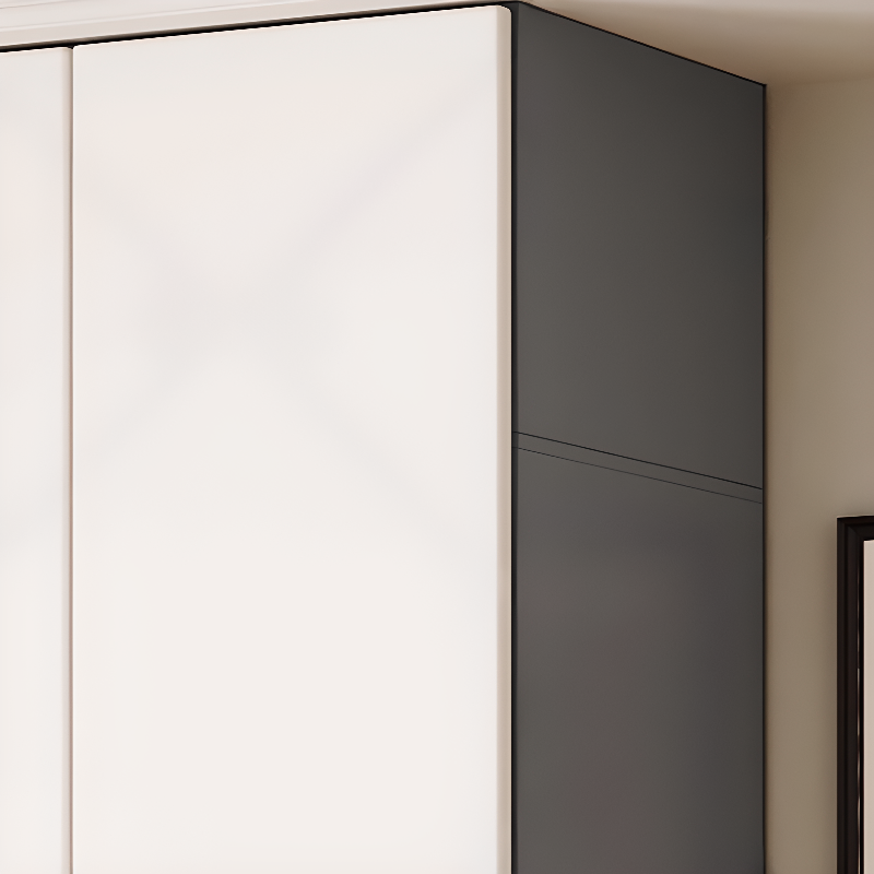 Dove Grey Minimalist Manufactured Wood Wardrobe Closet with 2 Drawers, Soft Close Door, Interior Shelves, and Clothing Rod - image 4